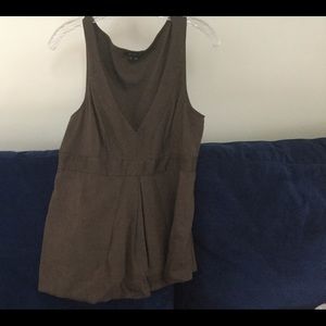 Brown linen sleeveless top